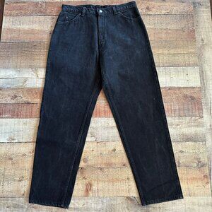 90's levi's 501 loose fit straight leg black denim jeans women's 16